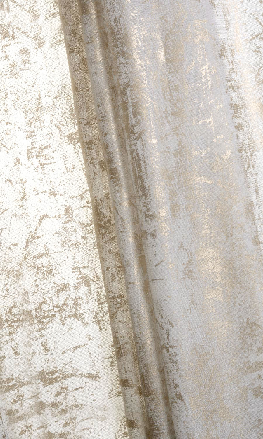 Sheer Fabric By the Yard for Curtains & Drapes (White/ Metallic Golden)