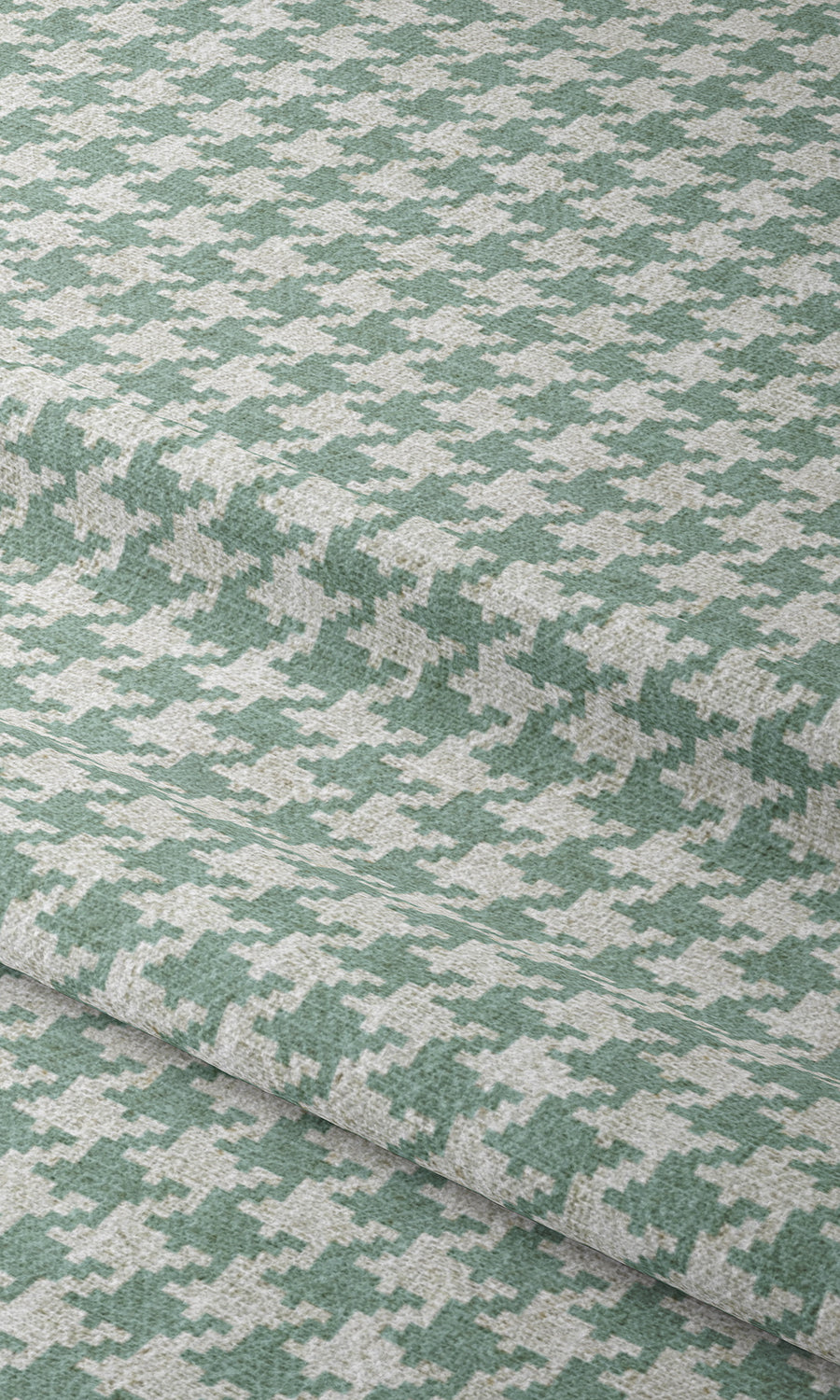 Houndstooth Print Window Treatments Fabric By the Metre (Blue/ White)