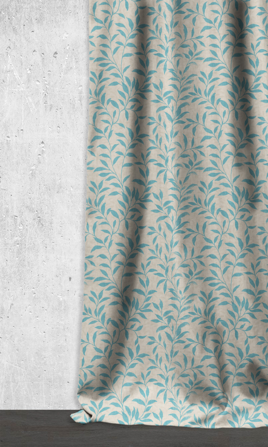 Floral Dimout Home Décor Fabric Sample (Blue/ Ivory)