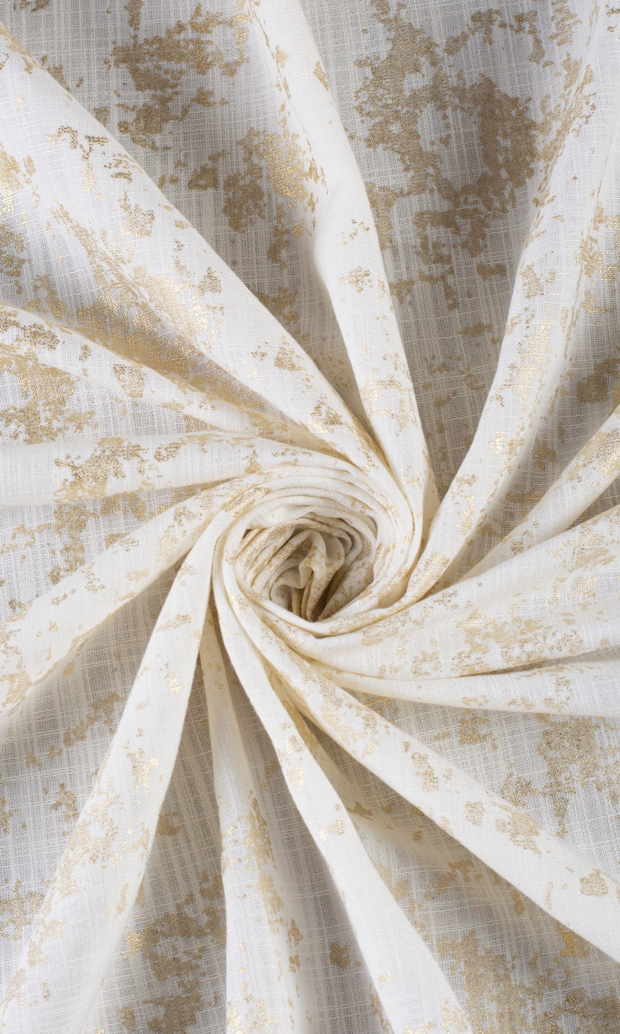 Metallic Abstract Print Fabric Material By the Yard (Cream/ Golden)