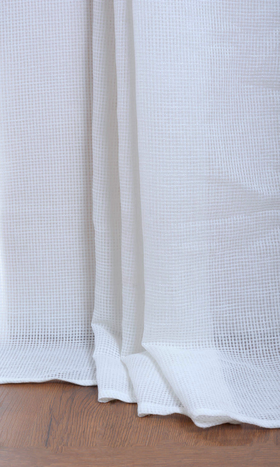 Check Weave Pure Sheer Window Treatments Fabric Sample (White)