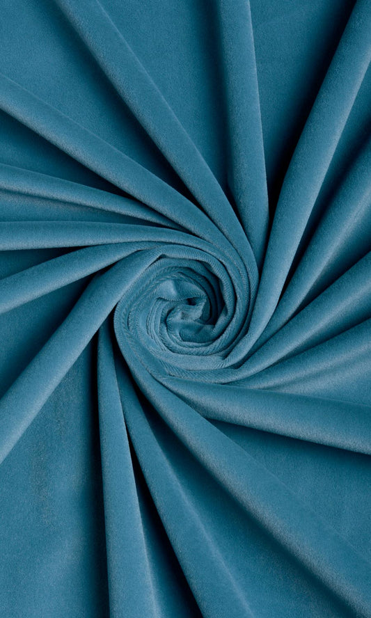 Velvet Home Décor Fabric By the Yard (Teal Blue)
