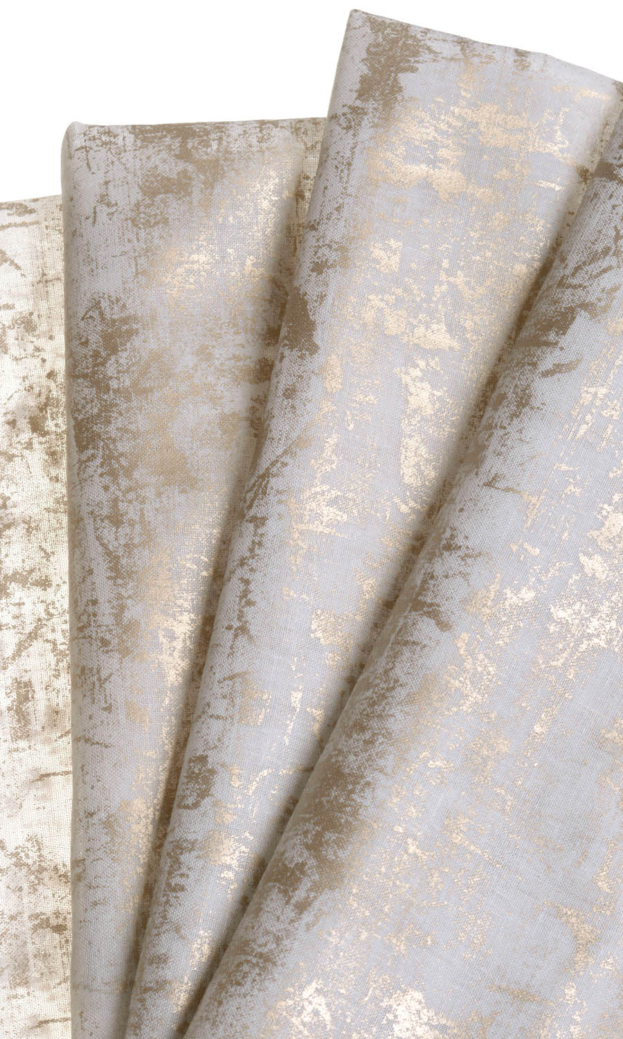 Sheer Home Décor Fabric By the Yard (White/ Metallic Golden)