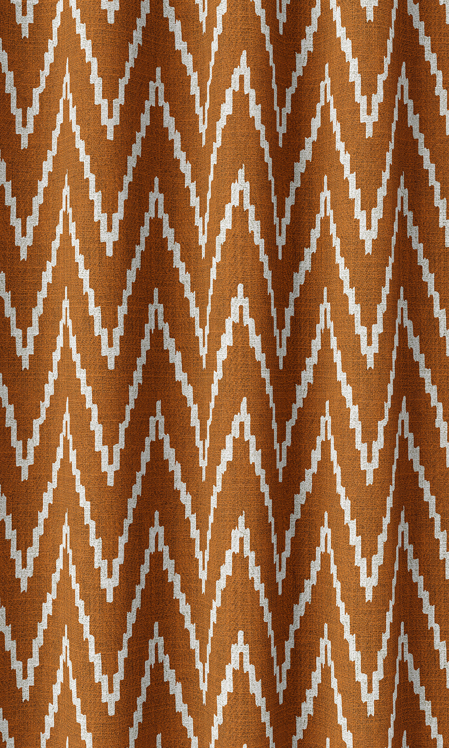 Chevron Print Home Décor Fabric By the Metre (Orange/ White)