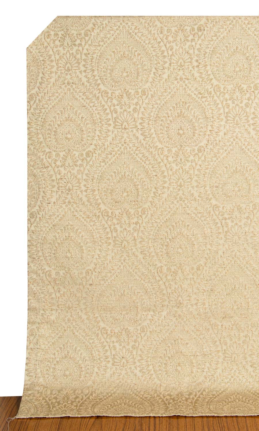 Textured Floral Window Treatments Fabric Sample (Beige)