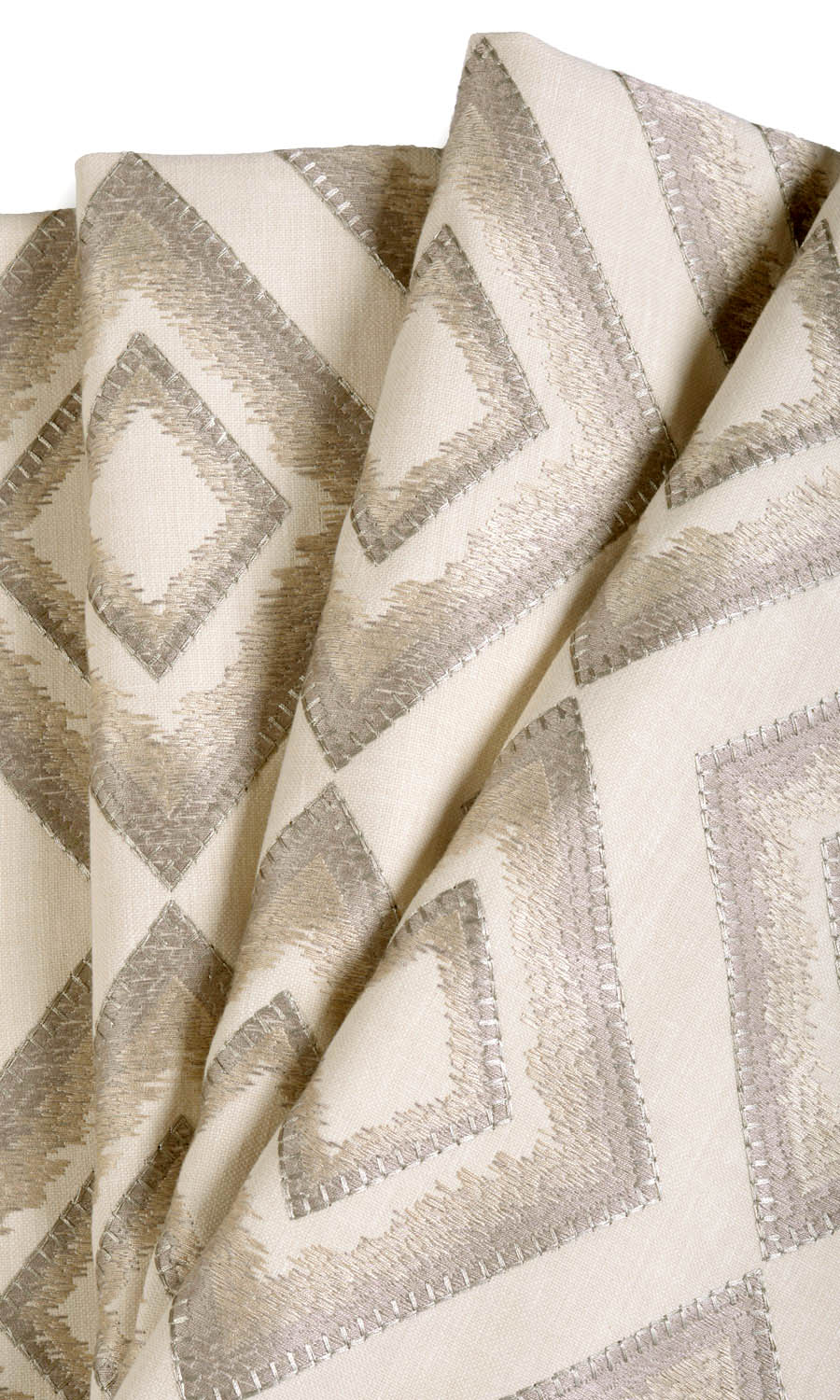 Diamond Patterned Home Textile Fabric Material By the Yard (Beige/ Brown)