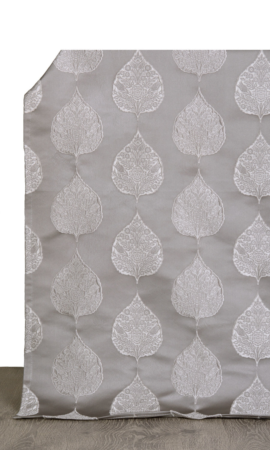 Ogee Patterned  Window Treatments Fabric By the Yard (Pale Gray)
