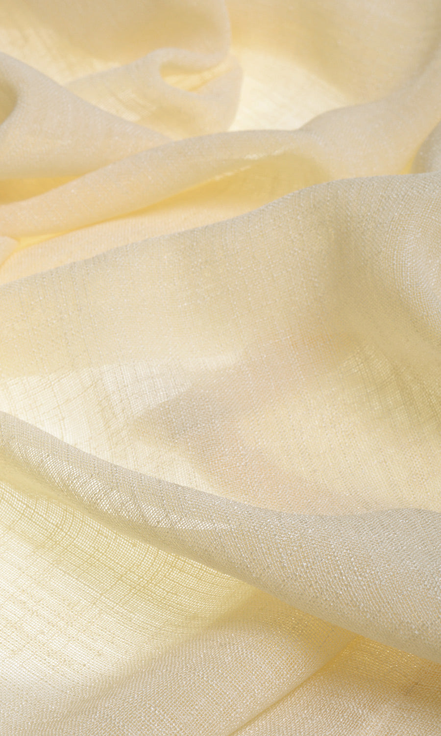 Sheer Linen Window Treatments Fabric Sample (Lemon Yellow)