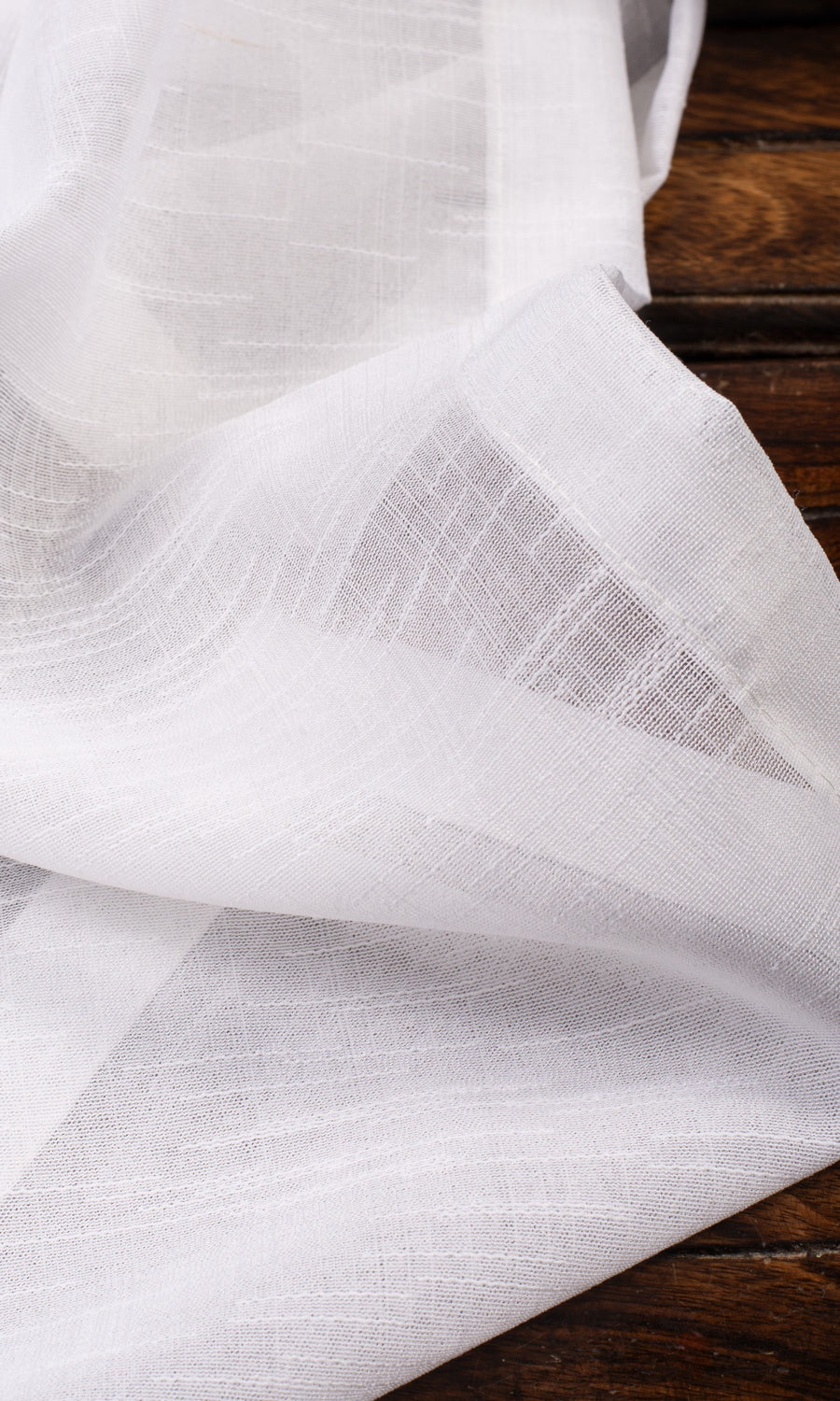Textured Sheer Fabric Material By the Yard (White)