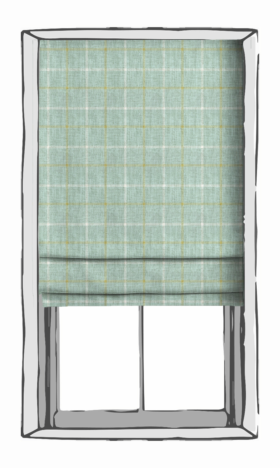 Check Patterned Window Treatments Fabric By the Yard (Aqua Blue)