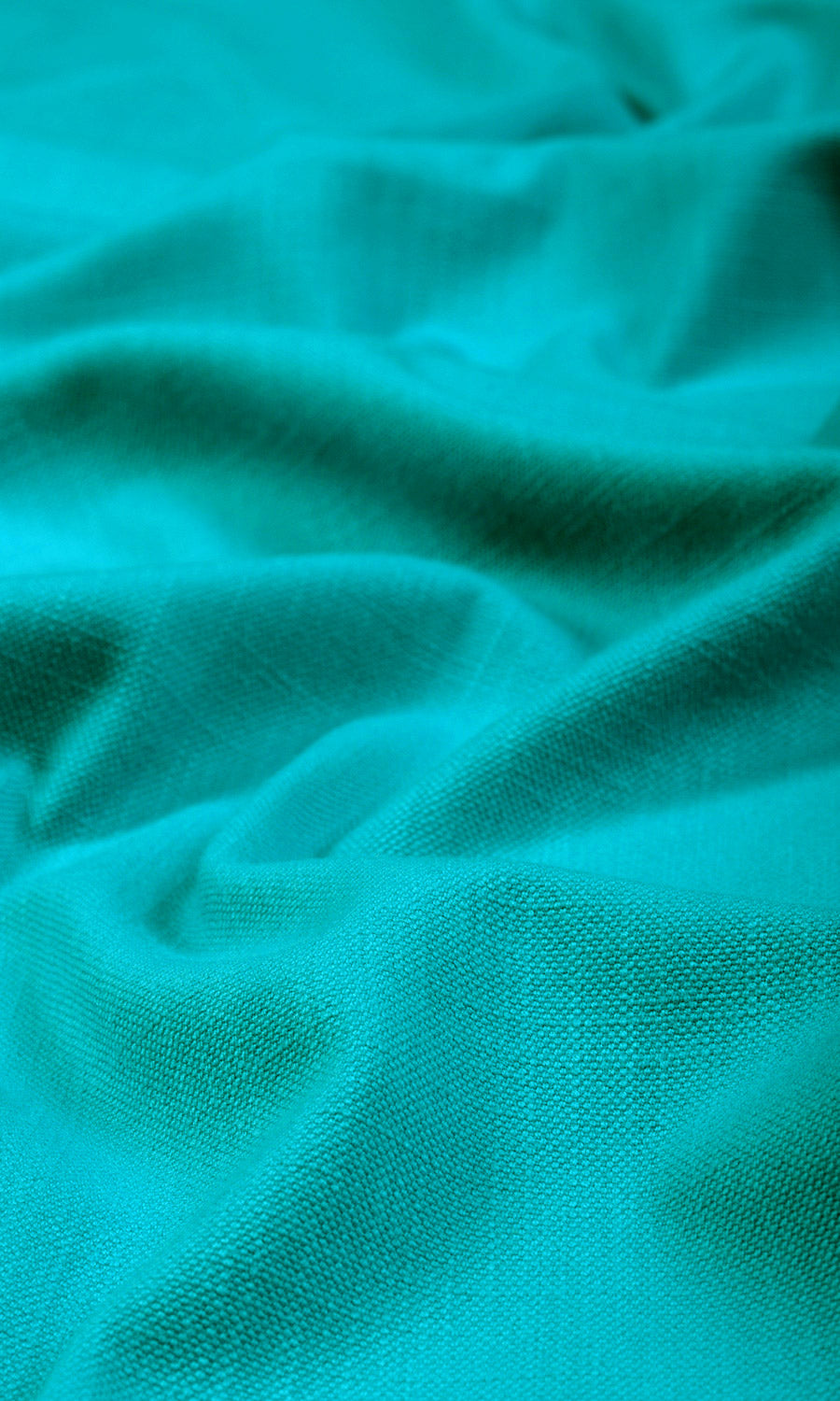Textured Solid Cotton Window Treatments Fabric By the Yard (Turquoise Blue)
