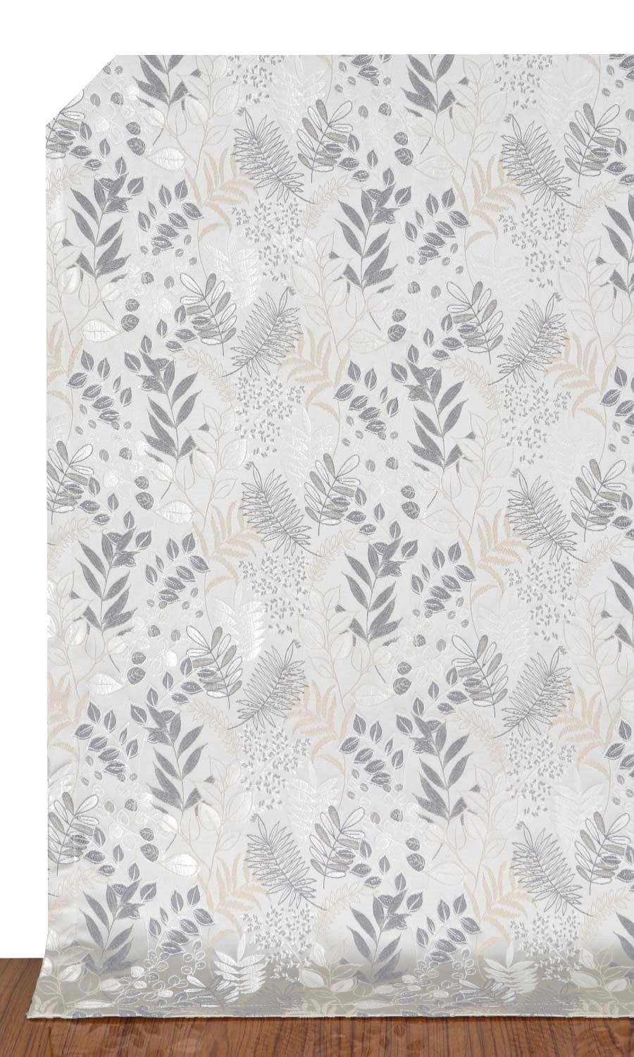 Botanical Home Décor Fabric By the Yard (Pale Grey/ Warm White)