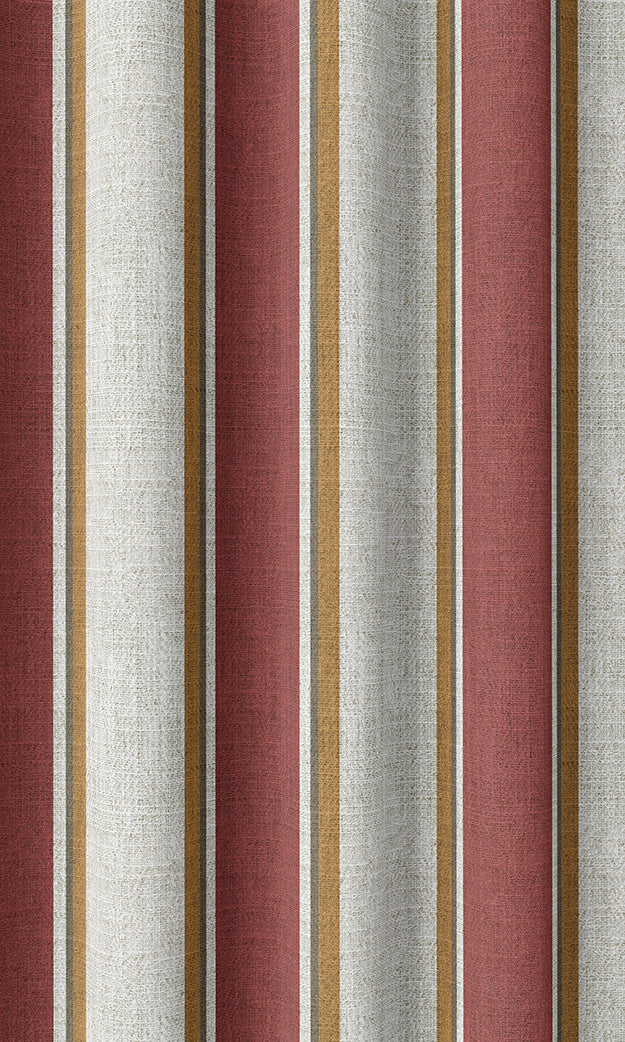 Contemporary Striped Home Textile Fabric Material By the Yard (White & Red)