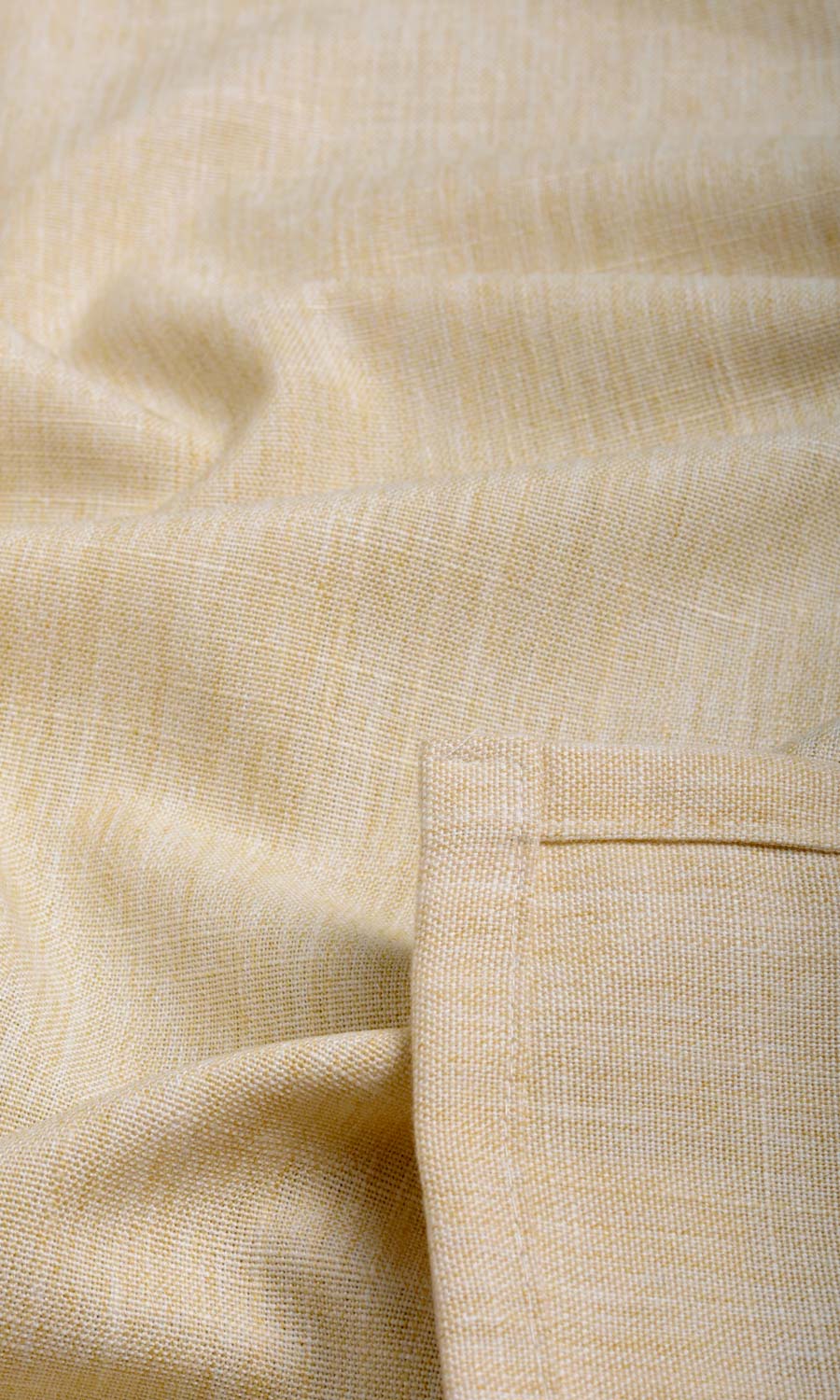 Plain Linen Texture Fabric Sample for Curtains & Drapes (Yellow Beige)