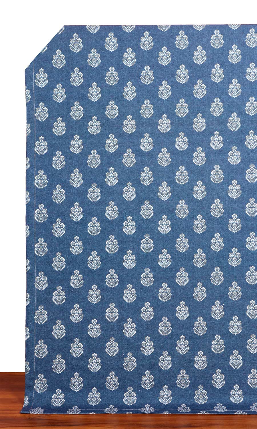 Floral Cotton Window Treatments Fabric By the Yard (Blue)