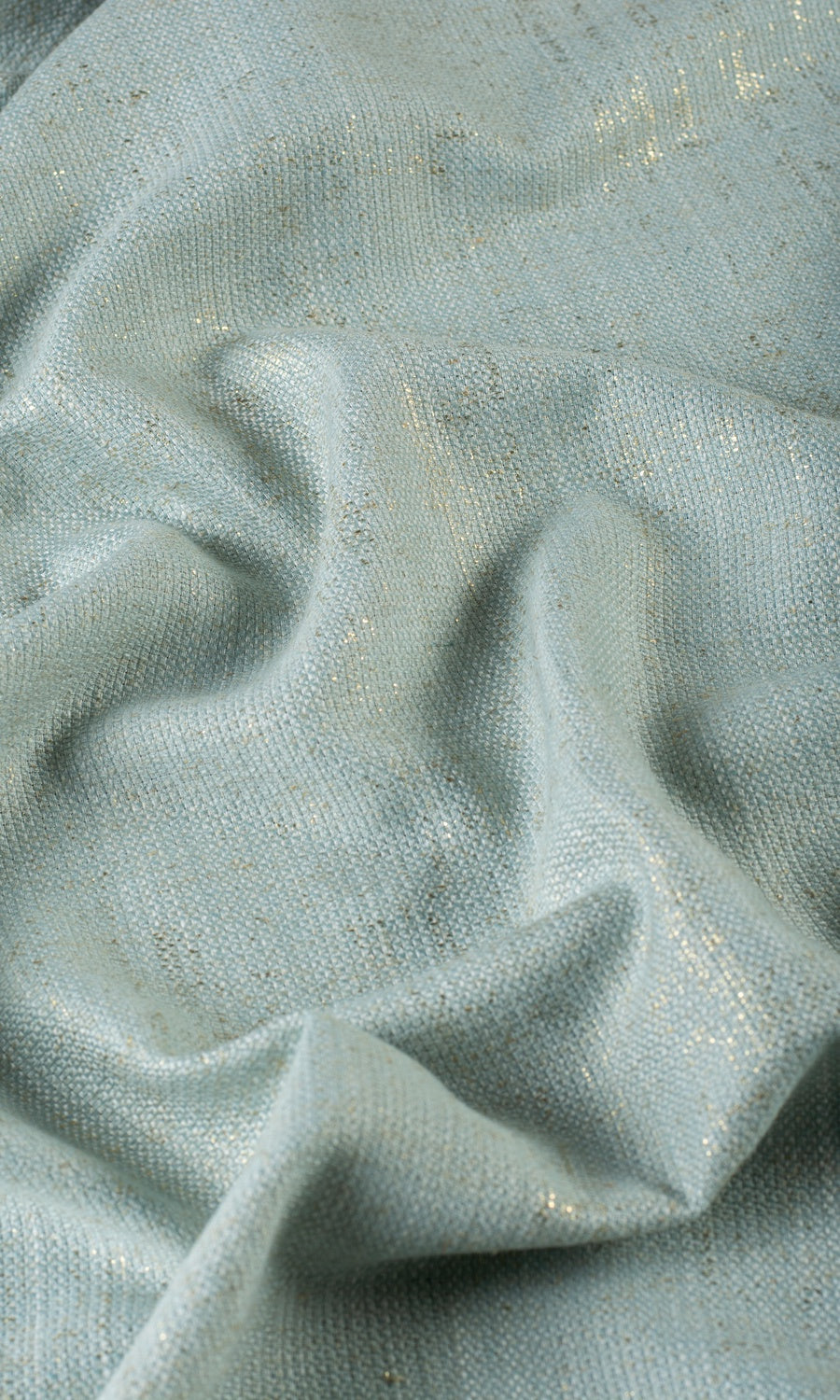 Metallic Print Poly-Linen Fabric By the Yard for Curtains & Drapes (Powder Blue)