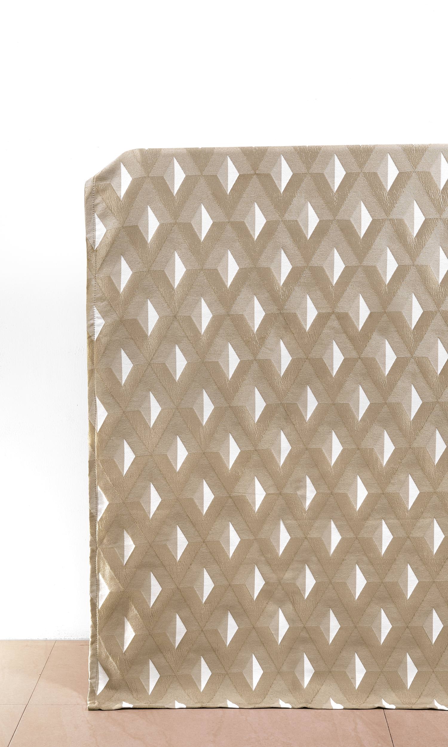 Geometric Home Décor Fabric Sample (Brown/ White)