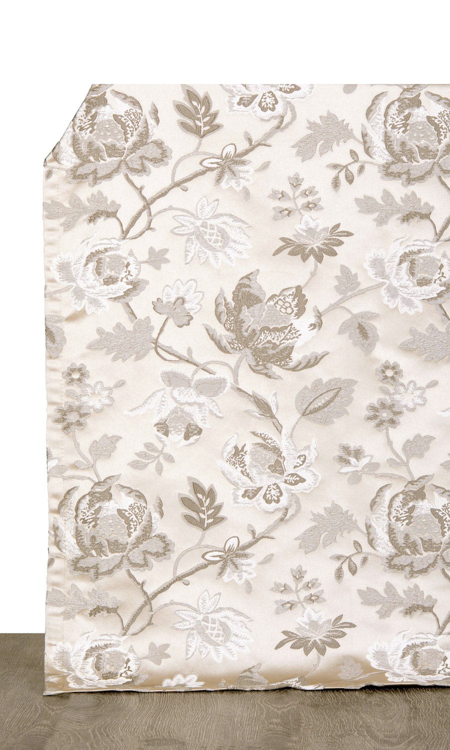 Floral Window Treatments Fabric Sample (Beige/ Brown/ Ivory)