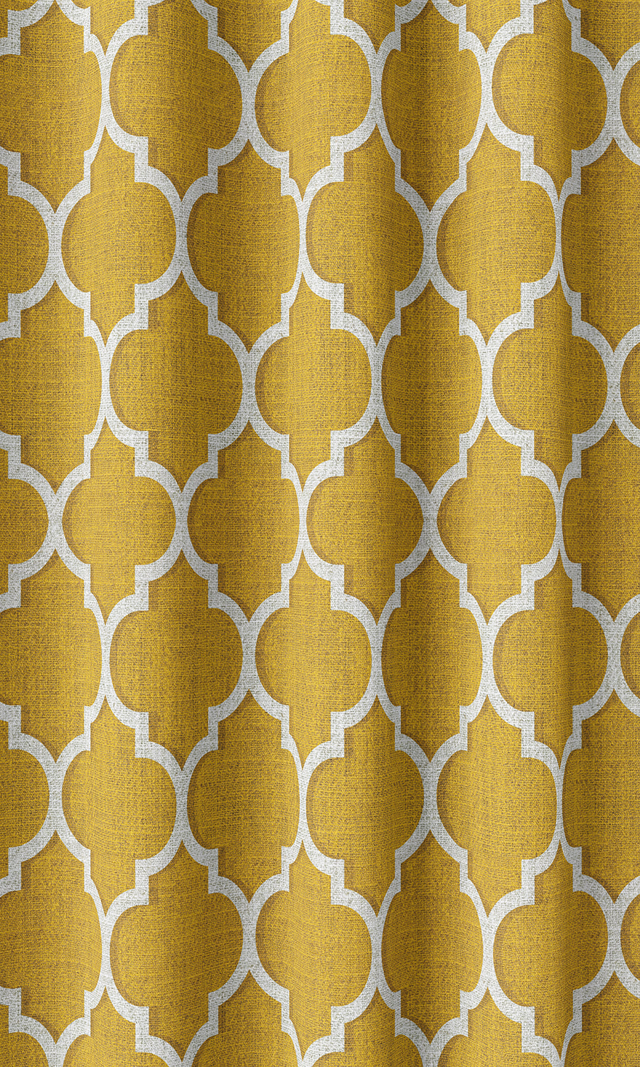 Trellis Tile Print Home Décor Fabric By the Metre (Yellow/ White)