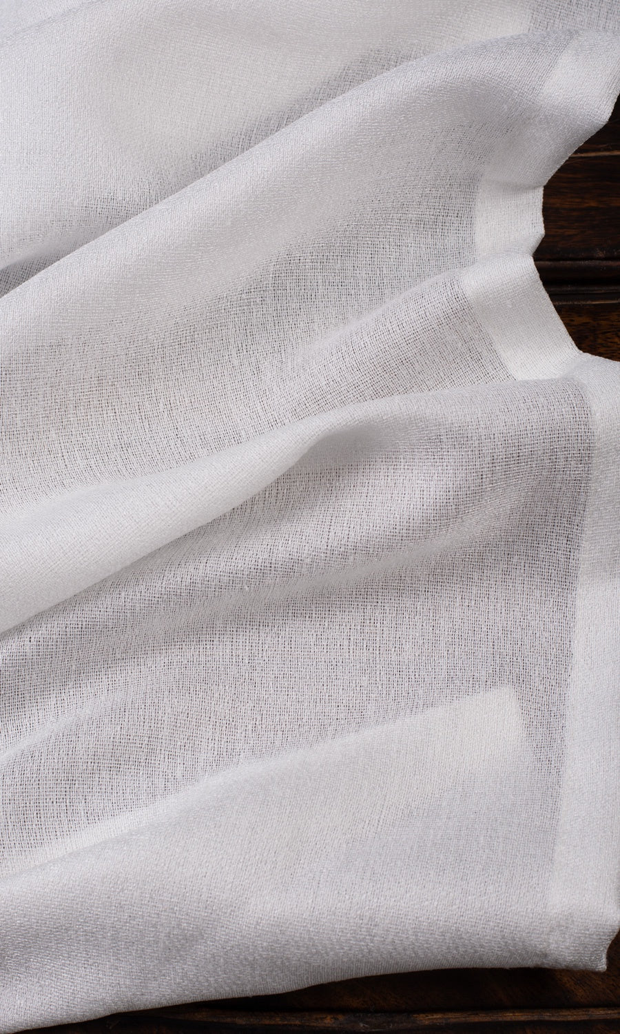 Plain Semi-Sheer Window Treatments Fabric Sample (Pearl White)