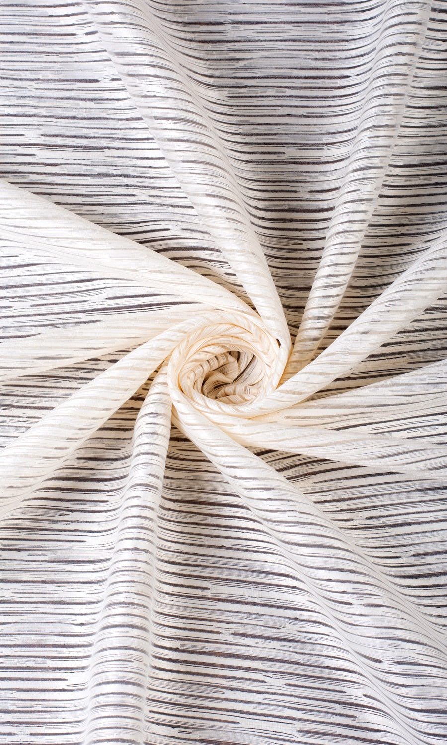 Striped Sheer Home Textile Fabric Material By the Yard (Ivory/ Beige)
