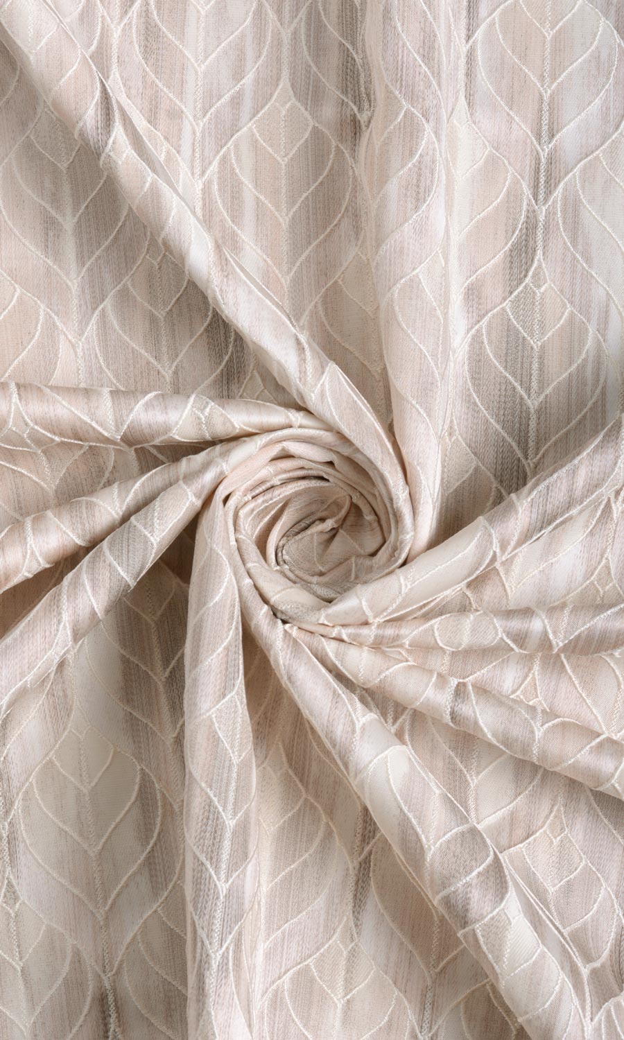 Petal Patterned Home Textile Fabric Material Sample (Pale Grey/ Beige)