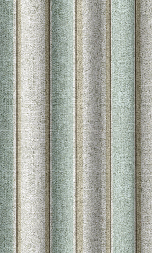 Modern Striped Home Textile Fabric Material By the Yard (Duck Egg Blue/ White)