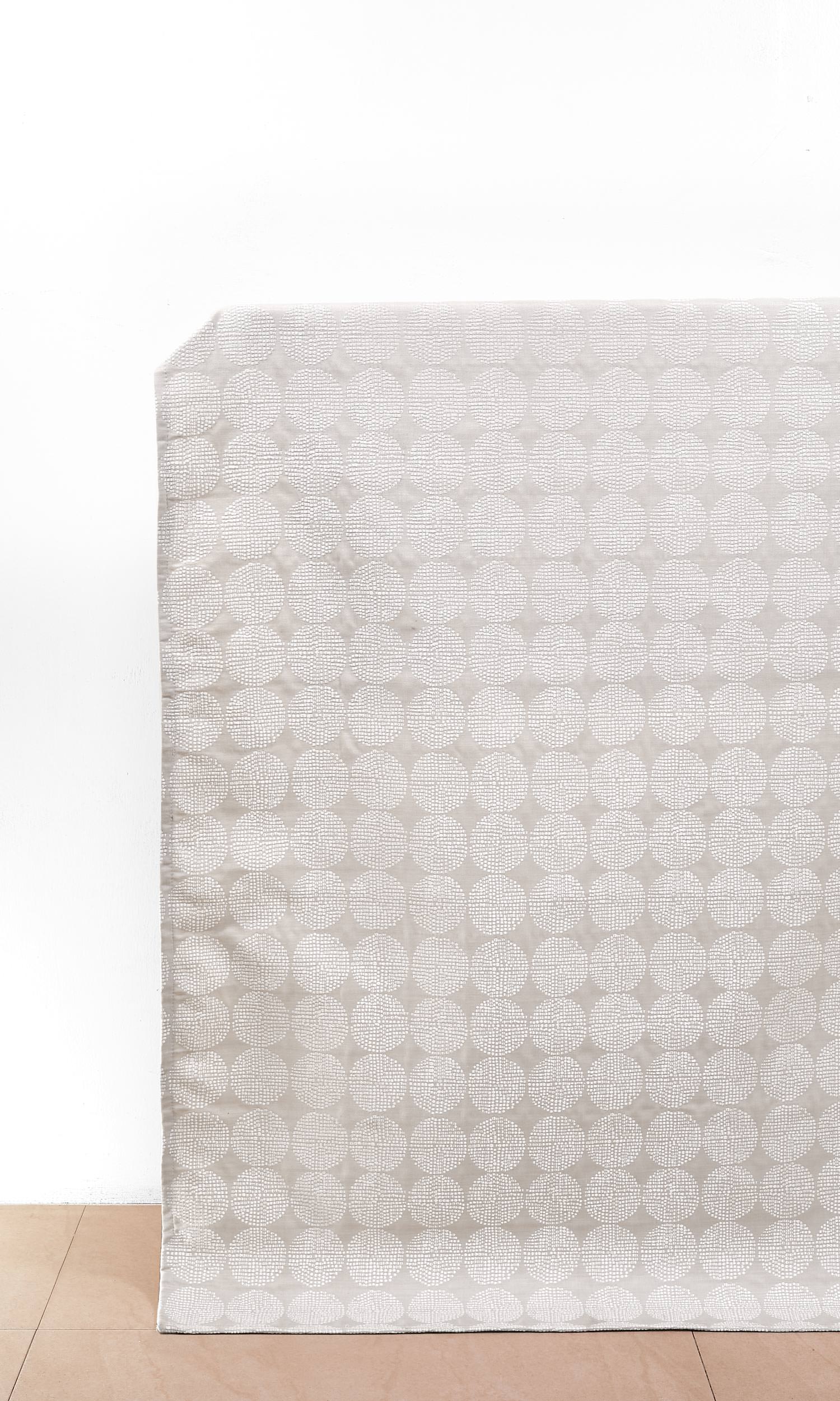 Geometric Embroidered Home Décor Fabric By the Yard (White/ Gray)
