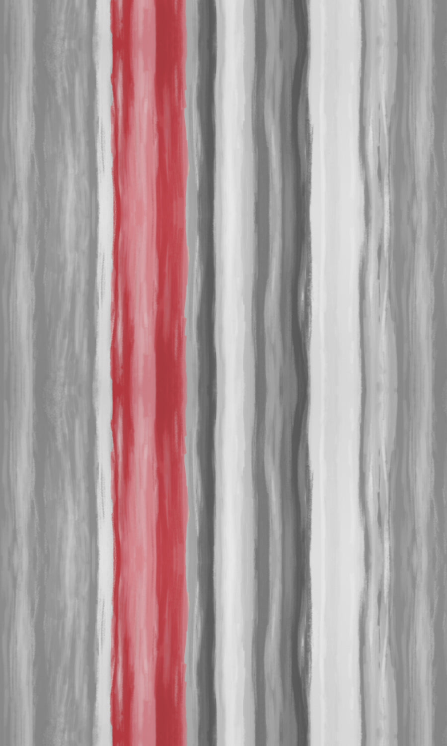 Dimout Striped Home Textile Fabric Material By the Yard (Grey/ Coral Red)