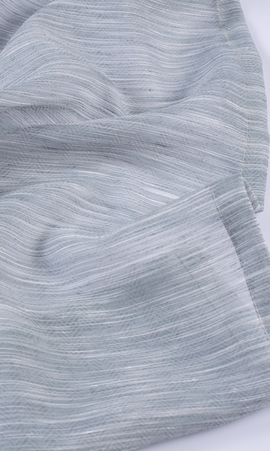 Textured Sheer Fabric Sample for Curtains & Drapes (Grey/ Blue)