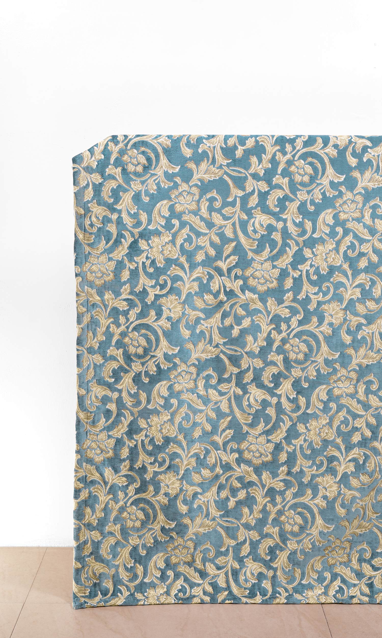 Floral Velvet Home Décor Fabric Sample (Beige/ Brown/ Blue)