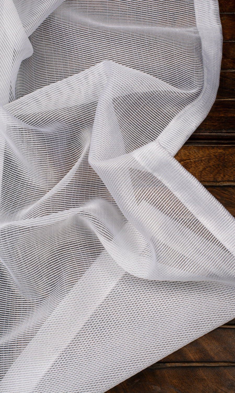 Textured Sheer Home Décor Fabric By the Yard (White)