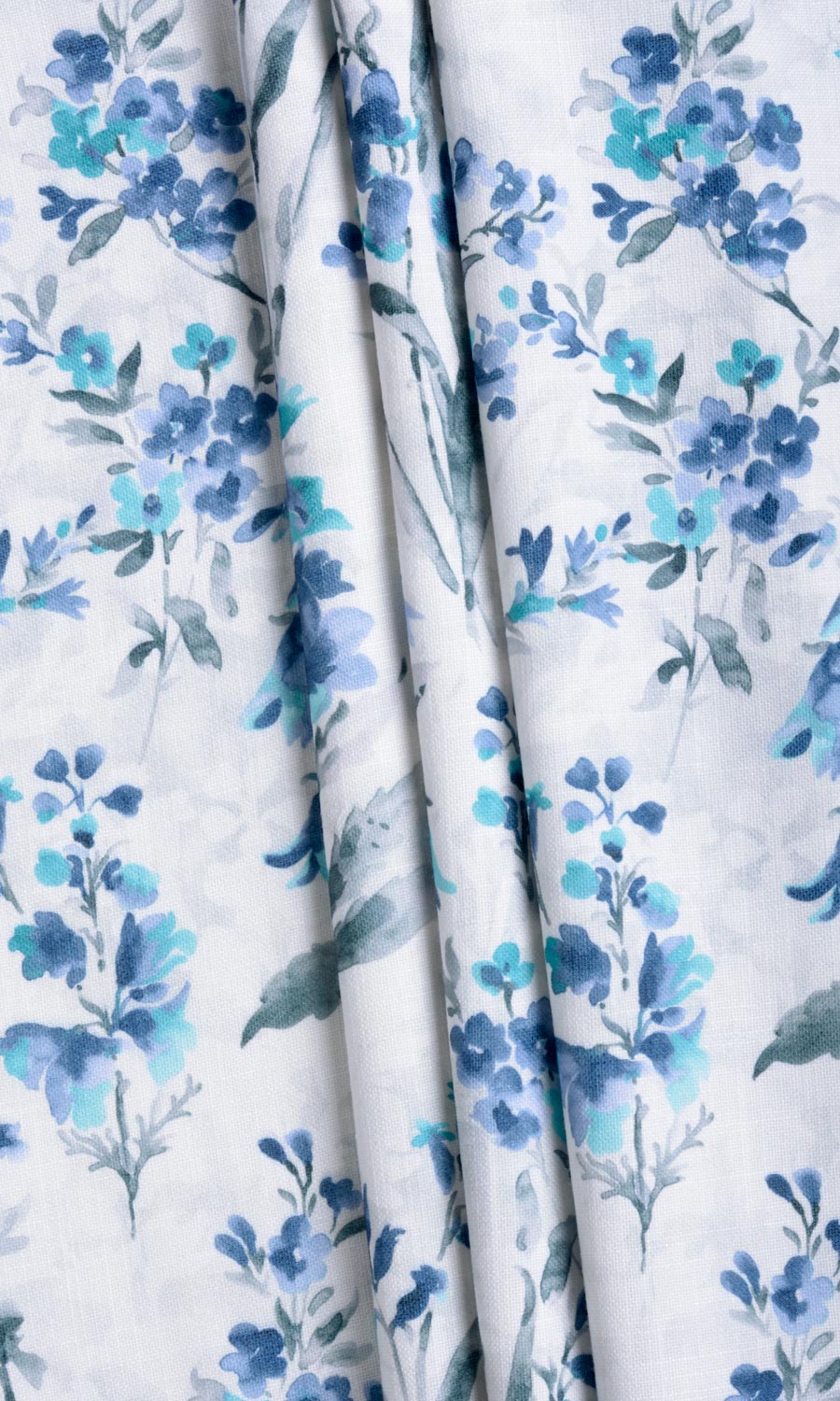 Floral Print Fabric Material By the Yard (Blue/ Grey)