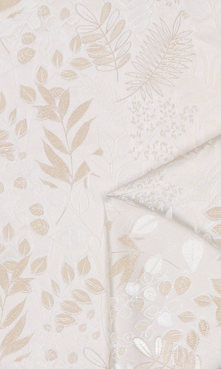 Botanical Home Décor Fabric By the Yard (White/ Ivory)