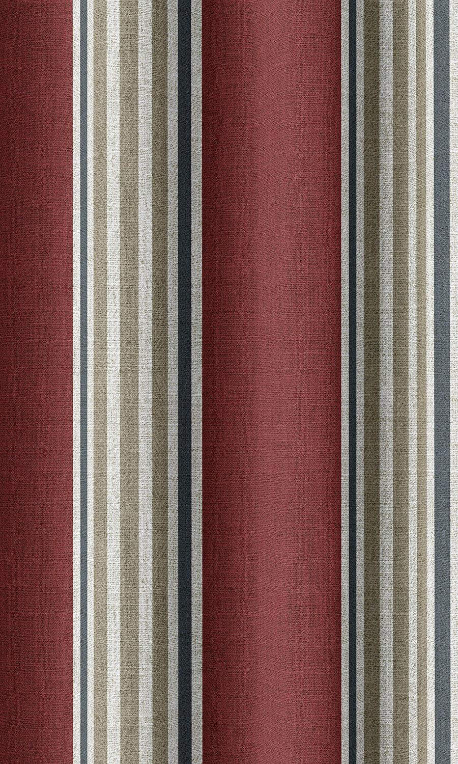 Striped Home Décor Fabric By the Metre (Deep Red/ Beige)