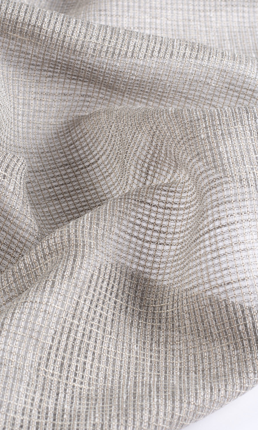 Checkered Sheer Fabric Sample for Curtains & Drapes (Grey)
