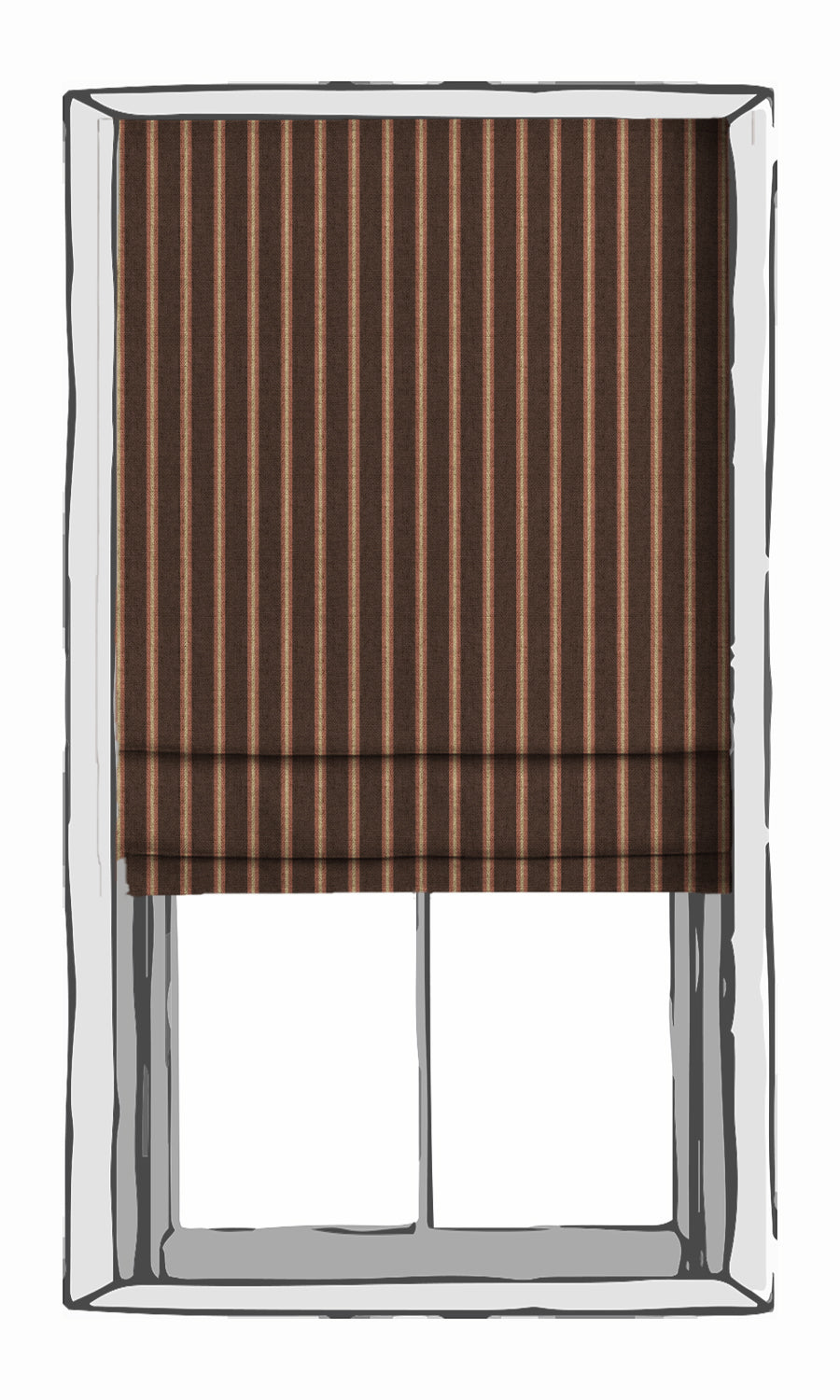 Modern Striped Window Treatments Fabric By the Yard (Wine/ Coffee)