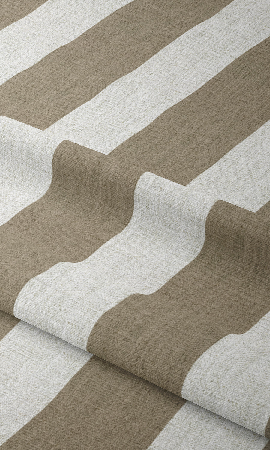 Striped Window Treatments Fabric Sample (Cedar Brown/ White)
