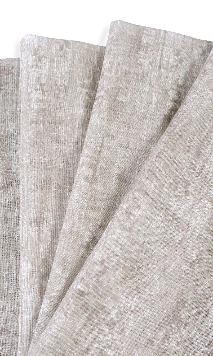 Textured Sheer Home Textile Fabric Material By the Yard (Ivory/ Greige)