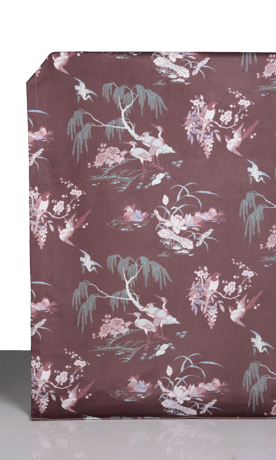 Chinoiserie Toile Velvet Window Treatments Fabric By the Yard (Burgundy Red)