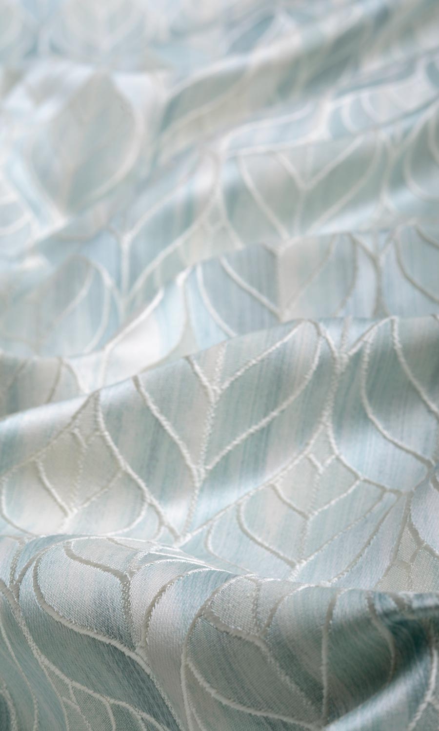 Petal Patterned Fabric Material By the Yard (Pale Aqua Blue)