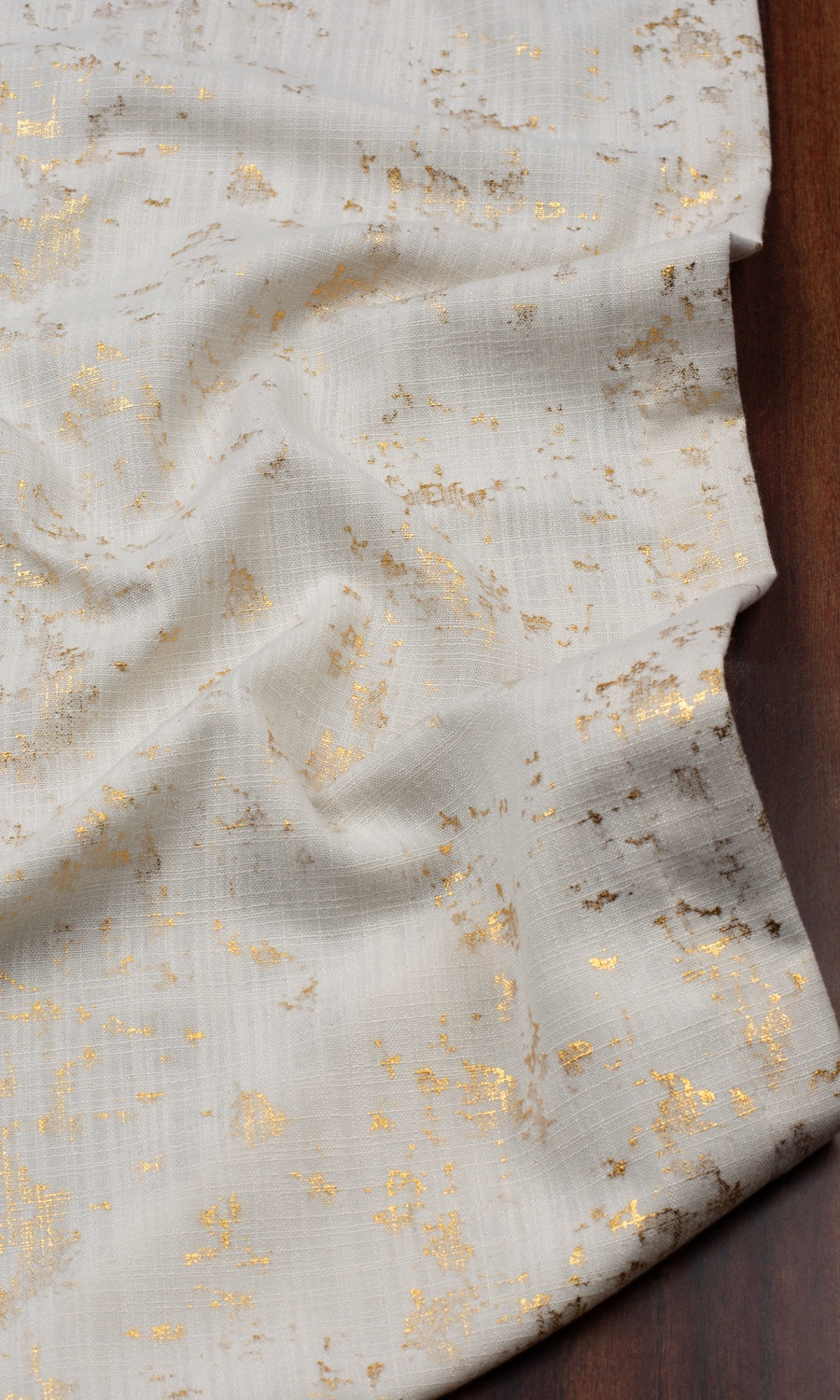 Metallic Abstract Window Treatments Fabric By the Yard (Beige/ Golden)