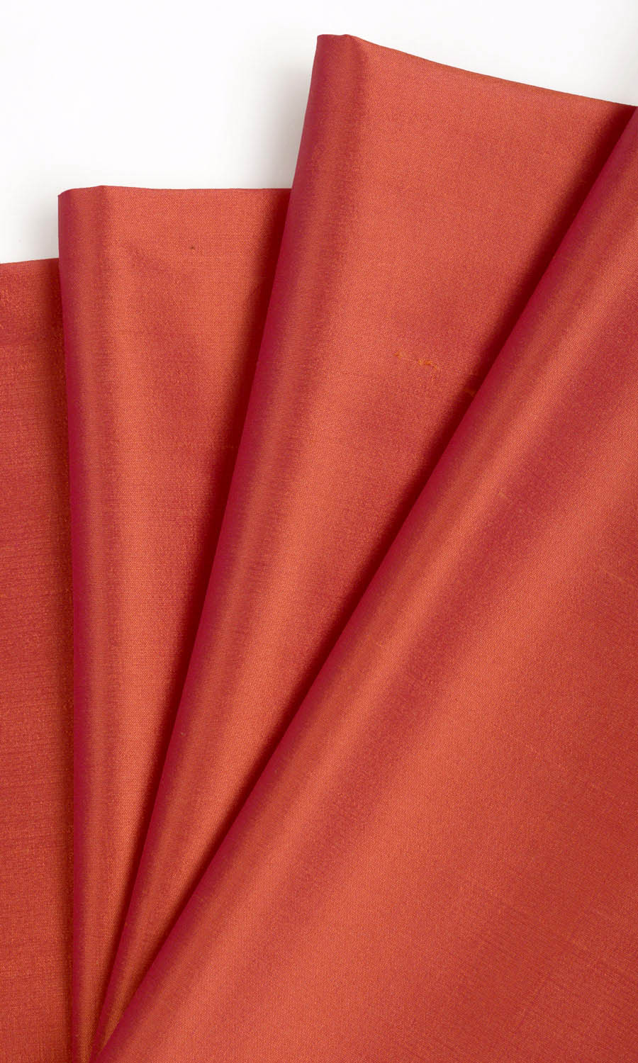 Shantung Silk Home Textile Fabric Material Sample (Brick Orange/ Red)