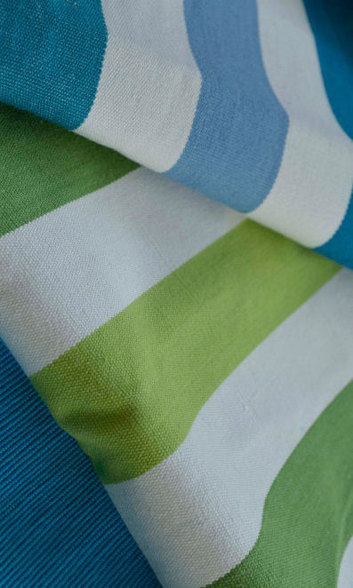 Cotton Fabric Material By the Metre (Blue/ Green)