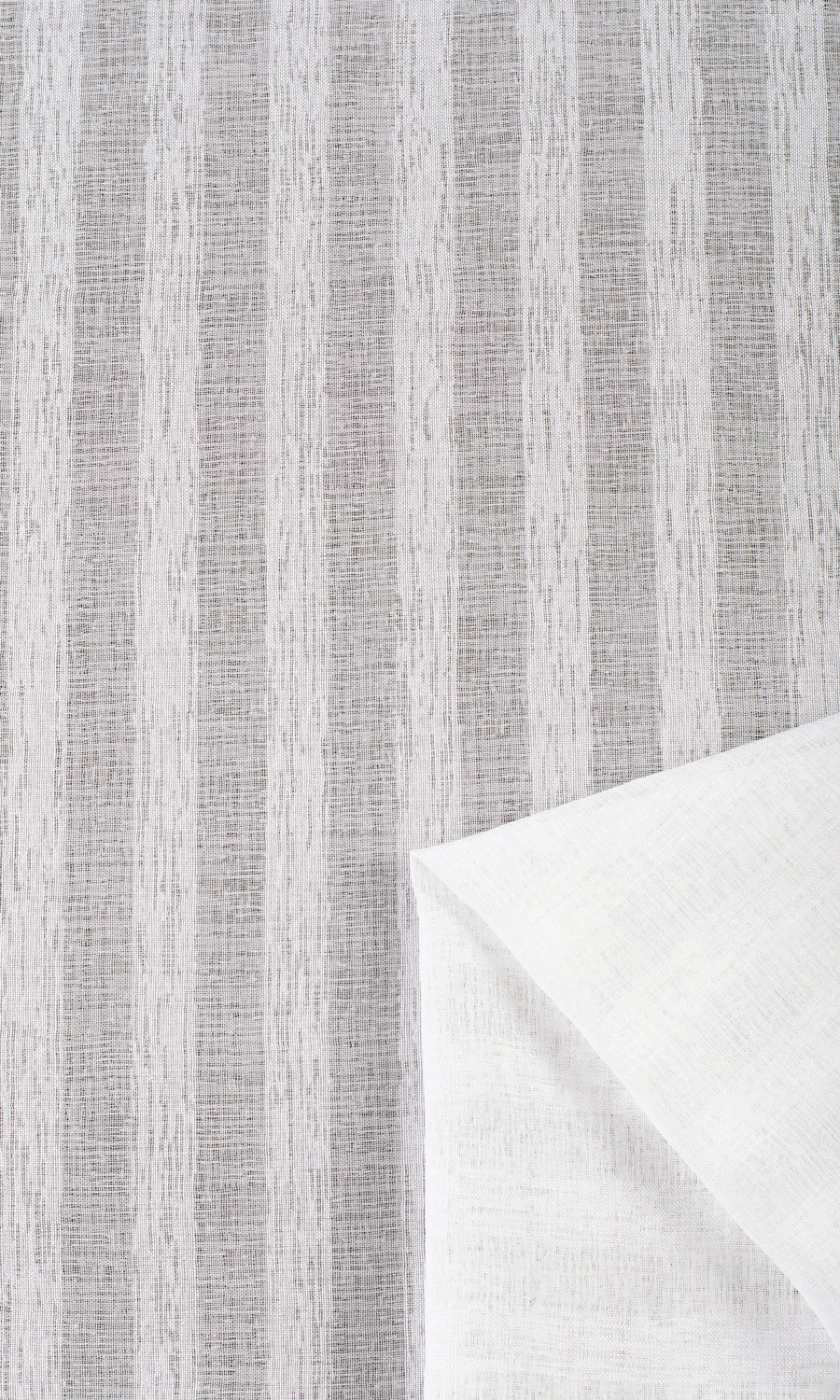 Textured Striped Sheer Home Textile Fabric Material By the Yard (White)