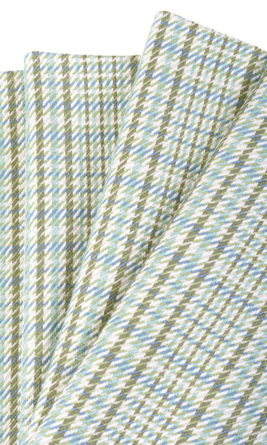 Houndstooth Cotton Home Textile Fabric Material Sample (Green/ Blue)