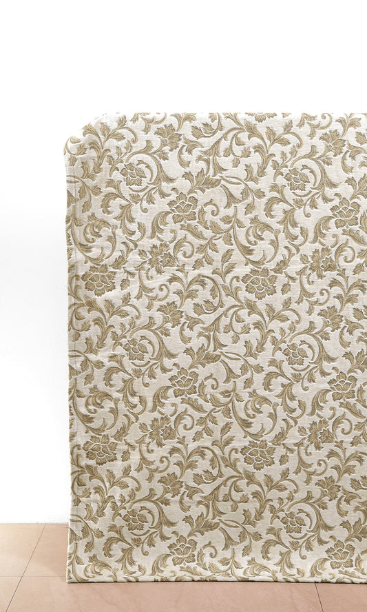 Floral Velvet Home Décor Fabric Sample (Beige/ Brown)
