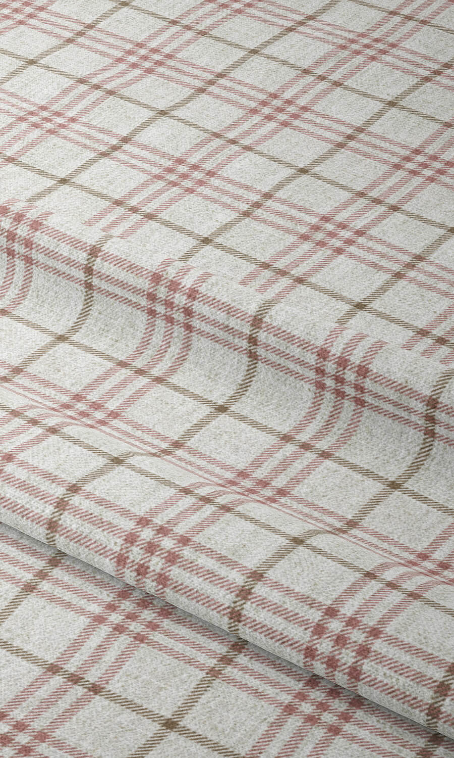 Checkered Fabric Material By the Yard (White/ Pink/ Red)