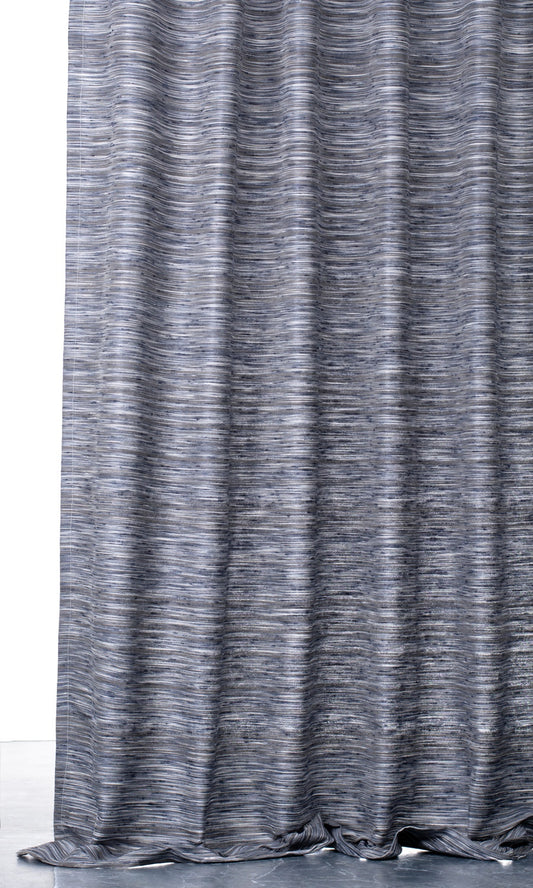 Faux Silk Home Décor Fabric By the Yard (Grey/ Blue/ Black)