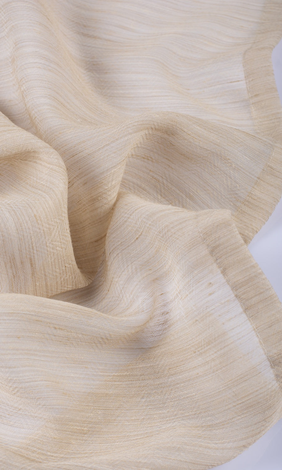 Textured Sheer Window Treatments Fabric By the Yard (Ivory Beige)